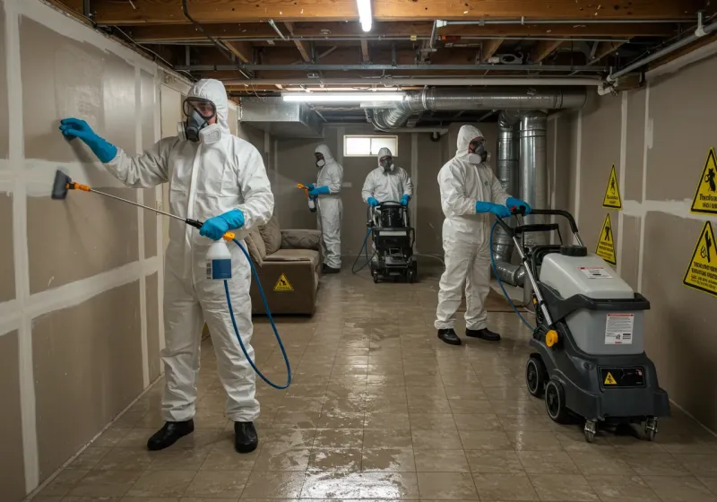 Basement Moisture Removal and Structural Drying process in Hillsborough County, NH